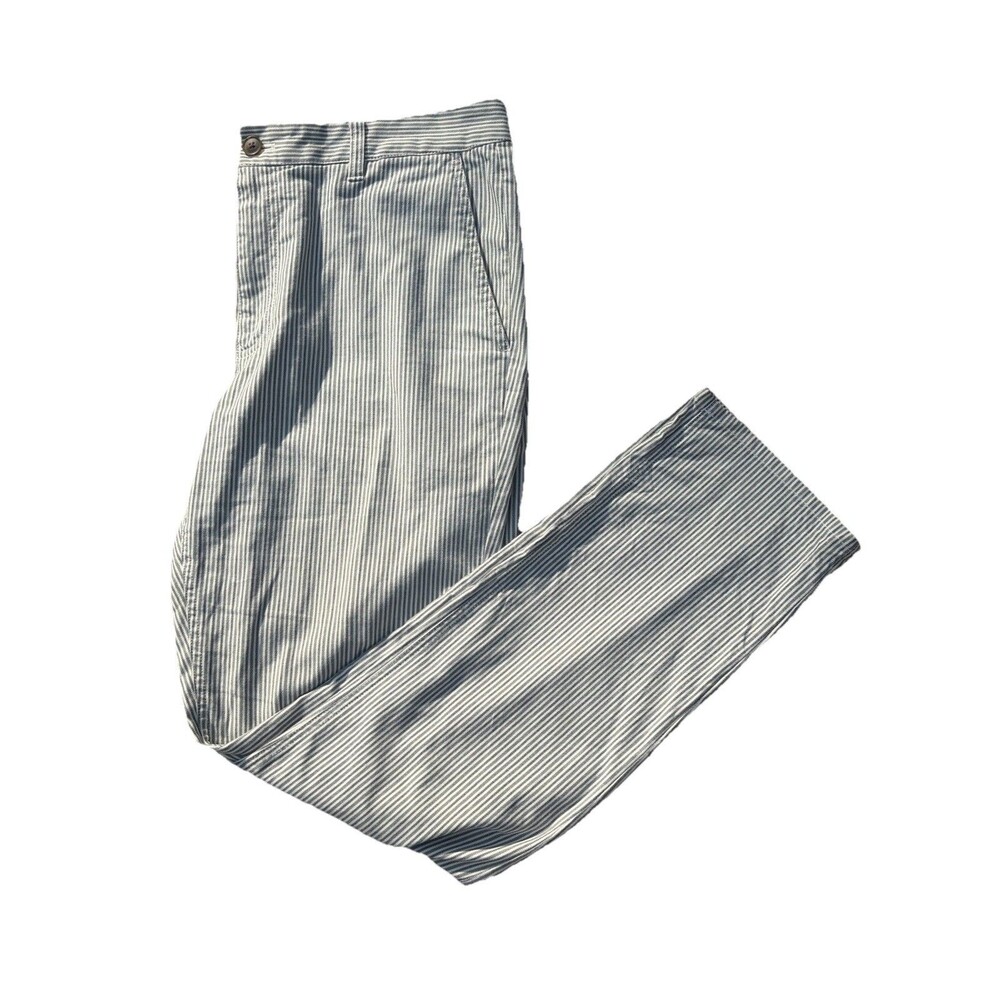 Bonobos Men’s 34x32 Lightweight Chino Pants Slim Fit Blue White Pinstripe Summer